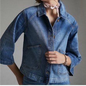SOLD - Pilcro Bell-Sleeved Denim Trucker Jacket